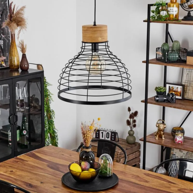 hofstein Suspension Omba Écru, Noir, 1 lumière