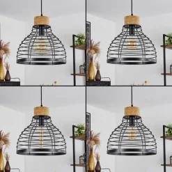 hofstein Suspension Omba Écru, Noir, 1 lumière