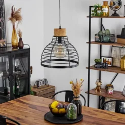 hofstein Suspension Omba Écru, Noir, 1 lumière