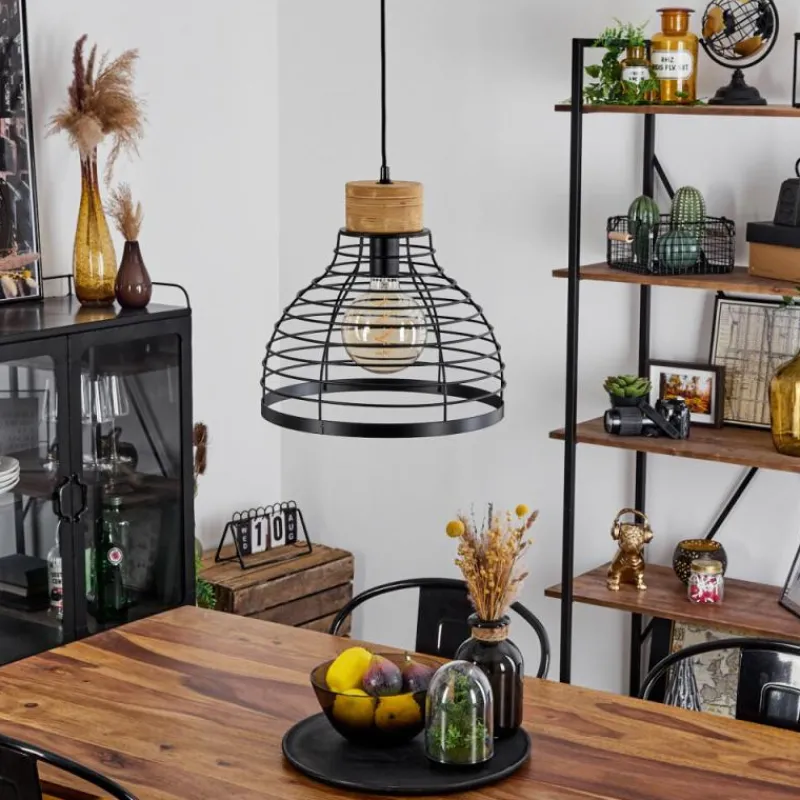 hofstein Suspension Omba Écru, Noir, 1 lumière