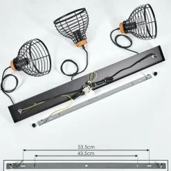 Lampes Vintages & Rétros-hofstein Suspension Omba Noir, 3 lumières