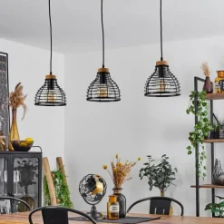 Lampes Vintages & Rétros-hofstein Suspension Omba Noir, 3 lumières