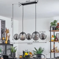 Suspension Verre Fumé-hofstein Suspension Orieux Fumé, 5 lumières