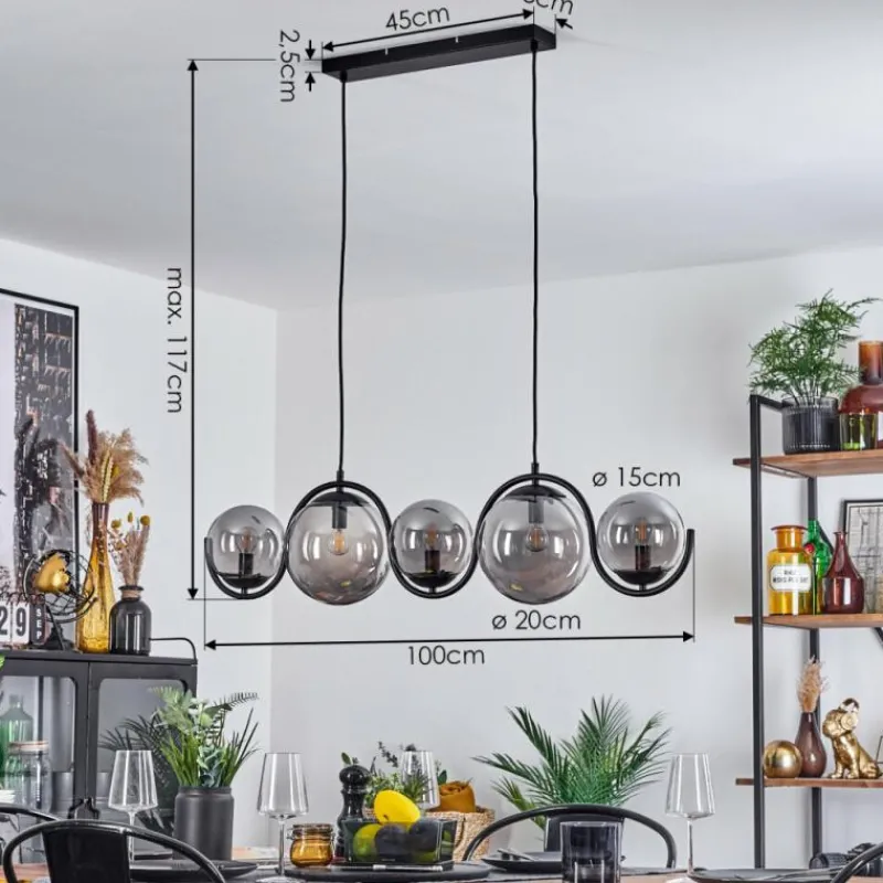 Suspension Verre Fumé-hofstein Suspension Orieux Fumé, 5 lumières