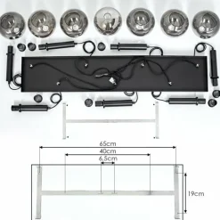 Suspension Verre Fumé-hofstein Suspension Pascal Noir, 7 lumières