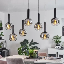 Suspension Verre Fumé-hofstein Suspension Pascal Noir, 7 lumières
