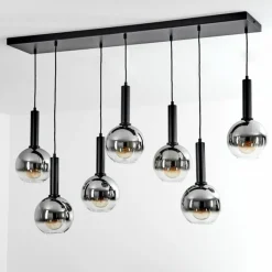 Suspension Verre Fumé-hofstein Suspension Pascal Noir, 7 lumières