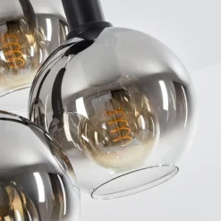 Suspension Verre Fumé-hofstein Suspension Pascal Noir, 5 lumières