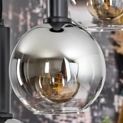 Suspension Verre Fumé-hofstein Suspension Pascal Noir, 3 lumières