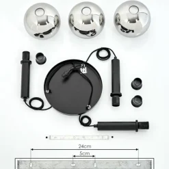 Suspension Verre Fumé-hofstein Suspension Pascal Noir, 3 lumières