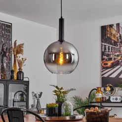 Suspension Verre Fumé-hofstein Suspension Pascal Noir, 1 lumière