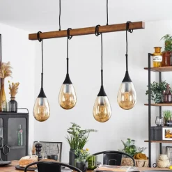 Luminaires Scandinaves-hofstein Suspension Pedreles Écru, Noir, 4 lumières