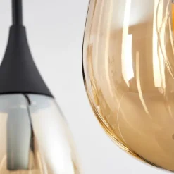 Luminaires Scandinaves-hofstein Suspension Pedreles Écru, Noir, 4 lumières