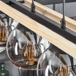 Luminaires Scandinaves-hofstein Suspension Podre Bois clair, Noir, 4 lumières