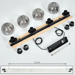 Luminaires Scandinaves-hofstein Suspension Podre Bois clair, Noir, 4 lumières