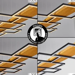 Luminaires Scandinaves-hofstein Suspension Pompu LED Bois clair, Noir, 1 lumière