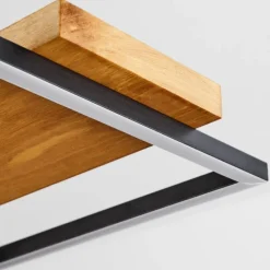 Luminaires Scandinaves-hofstein Suspension Pompu LED Bois clair, Noir, 1 lumière