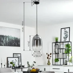 Suspension Verre Fumé-hofstein Suspension Putre Noir, 1 lumière