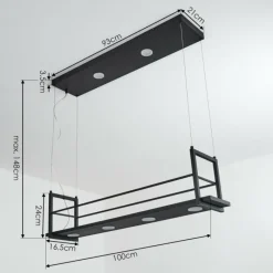 hofstein Suspension Quirihue LED Noir, Blanc, 6 lumières