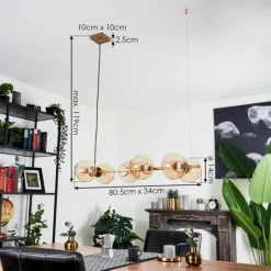 hofstein Suspension Rascoupet Or, 6 lumières