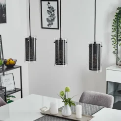 hofstein Suspension Rasperden Noir, 3 lumières