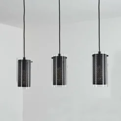 hofstein Suspension Rasperden Noir, 3 lumières