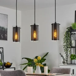 hofstein Suspension Rasperden Noir, 3 lumières