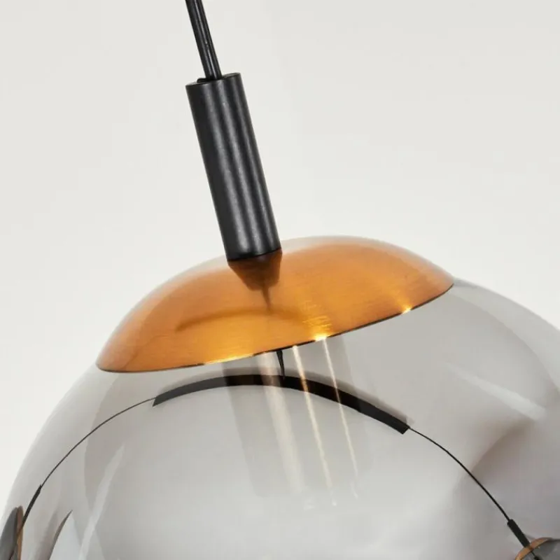 Suspension Verre Fumé-hofstein Suspension Recoutas Noir, 3 lumières