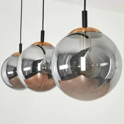 Suspension Verre Fumé-hofstein Suspension Recoutas Noir, 3 lumières