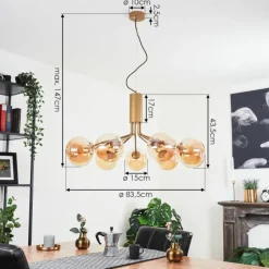 hofstein Suspension Remaisnil Laiton, 9 lumières