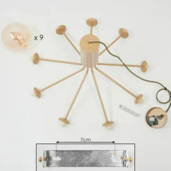 hofstein Suspension Remaisnil Laiton, 9 lumières