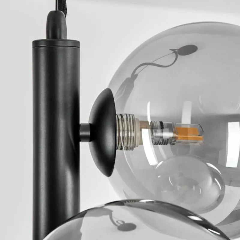 Suspension Verre Fumé-hofstein Suspension Remaisnil Noir, 5 lumières