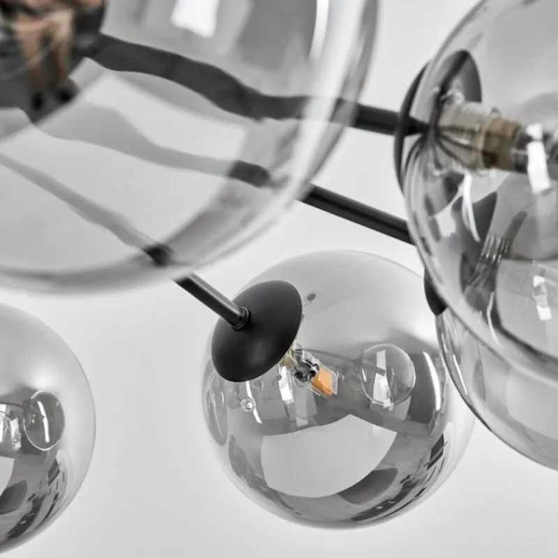 Suspension Verre Fumé-hofstein Suspension Remaisnil Noir, 9 lumières