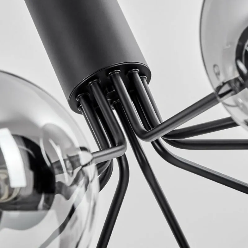 Suspension Verre Fumé-hofstein Suspension Remaisnil Noir, 9 lumières
