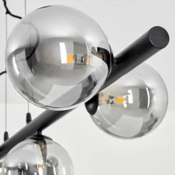 Suspension Verre Fumé-hofstein Suspension Remaisnil Noir, 6 lumières