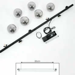 Suspension Verre Fumé-hofstein Suspension Remaisnil Noir, 6 lumières