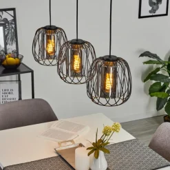 Suspension Verre Fumé-hofstein Suspension Saitoco Noir, 3 lumières