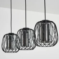 Suspension Verre Fumé-hofstein Suspension Saitoco Noir, 3 lumières