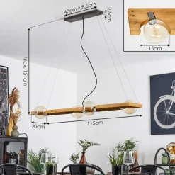 Lampes Industrielles-hofstein Suspension Santorum Argent Oxydé, Écru, 4 lumières