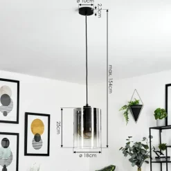 Suspension Verre Fumé-hofstein Suspension Sarniguet Noir, 1 lumière