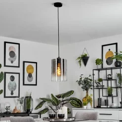 Suspension Verre Fumé-hofstein Suspension Sarniguet Noir, 1 lumière