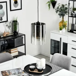 Suspension Verre Fumé-hofstein Suspension Sarniguet Noir, 1 lumière