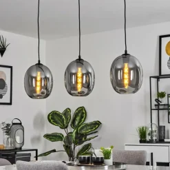 Suspension Verre Fumé-hofstein Suspension Sarniguet Noir, 1 lumière