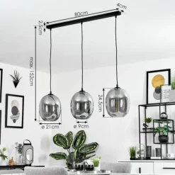 Suspension Verre Fumé-hofstein Suspension Sarniguet Noir, 1 lumière