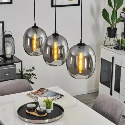 Suspension Verre Fumé-hofstein Suspension Sarniguet Noir, 1 lumière