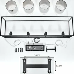 hofstein Suspension Sarniguet Noir, 4 lumières