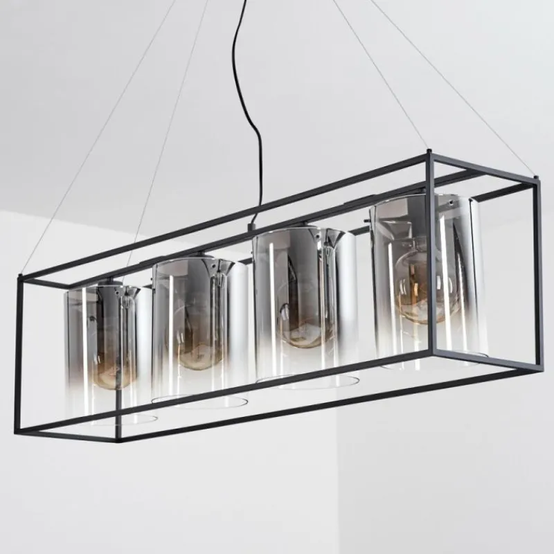 hofstein Suspension Sarniguet Noir, 4 lumières