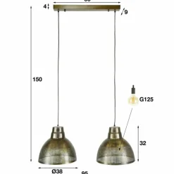 Lampes Industrielles-hofstein Suspension Screen Ancien, Bronze, 2 lumières
