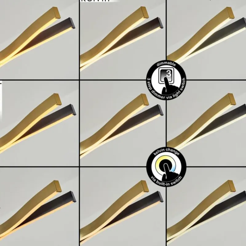 Lampes Dorées-hofstein Suspension Serlande Or, Noir, 1 lumière