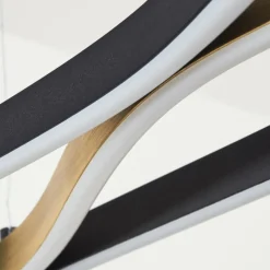 Lampes Dorées-hofstein Suspension Serlande Or, Noir, 1 lumière